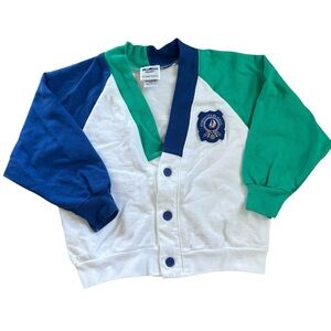 Vintage OshKosh B’Gosh Sailing School Sail Boat Sweatshirt Cardigan 4T USA MADE